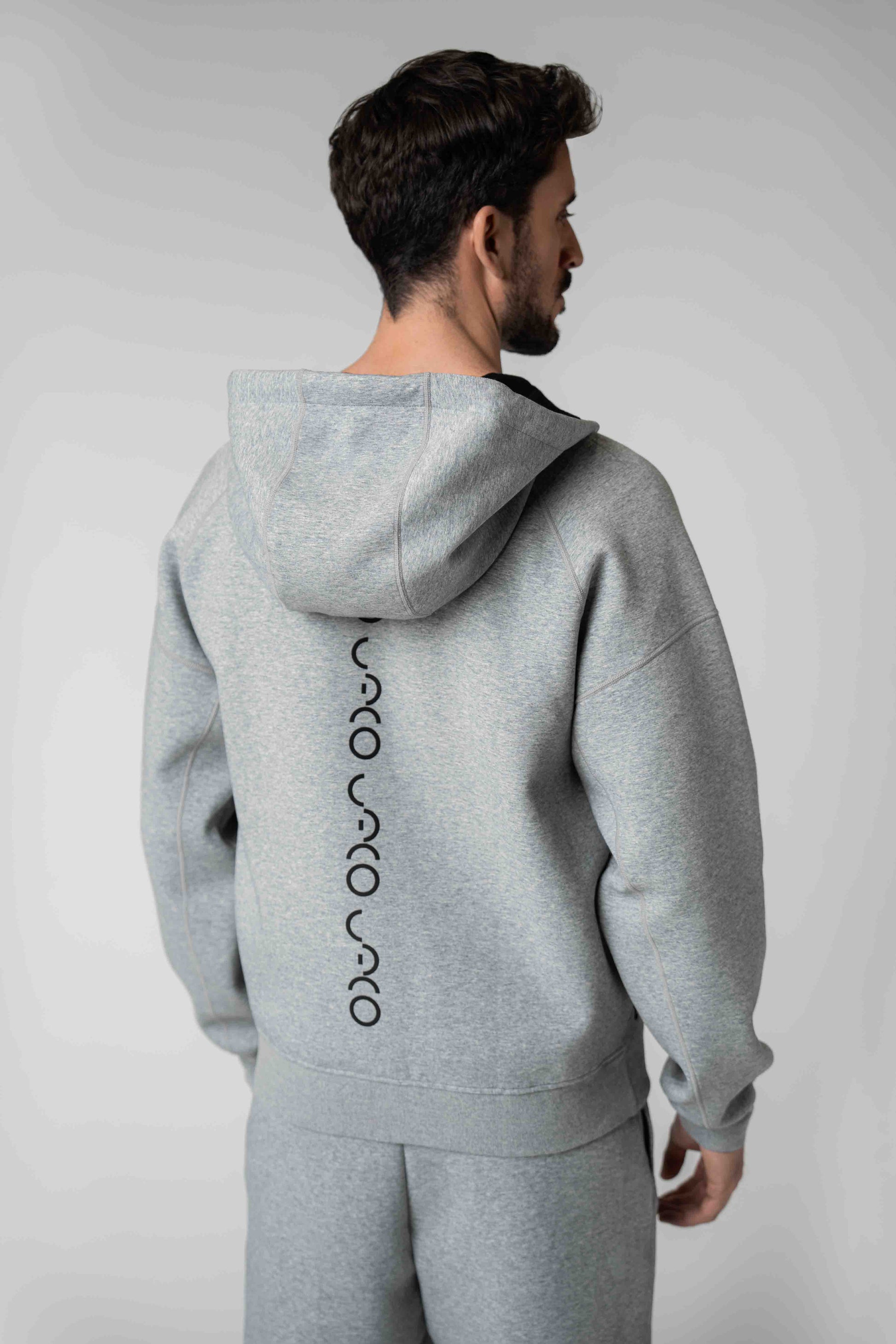 Sudadera FlexTech Zip Gris Logo