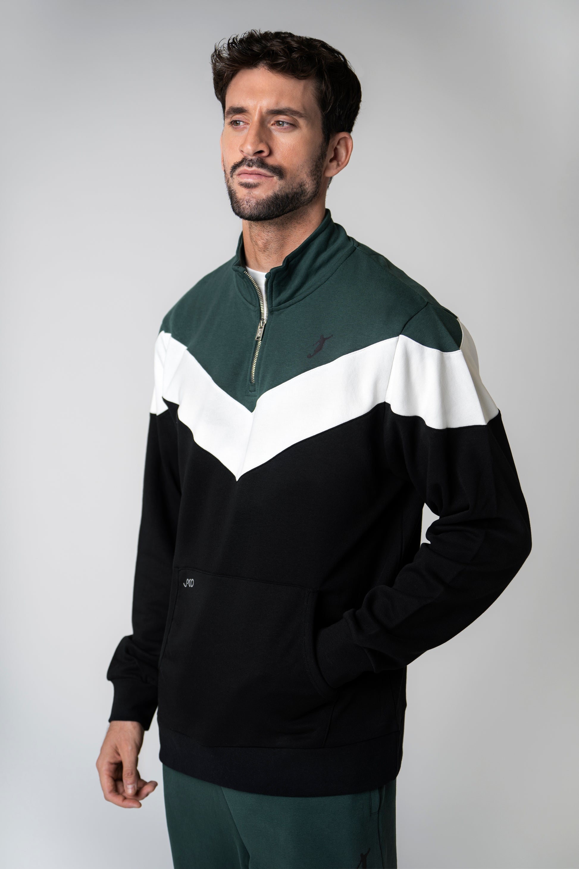 Sudadera Color Block cremallera