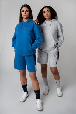 Collection of Blue Color Block Shorts in a gallery layout